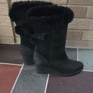 UGG Women's Black Suede Winter Boots